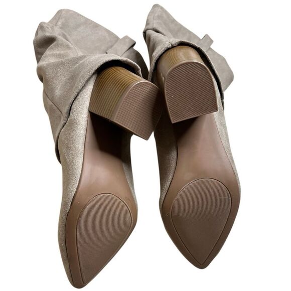 SO Julee Elegant Taupe Slouched Heeled Boots Size 8.5 - Picture 4 of 8